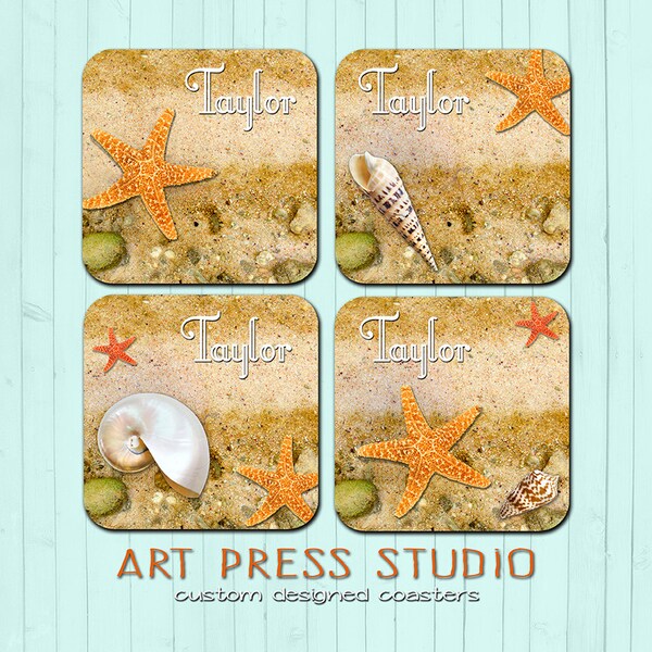 Seashell Coasters - Etsy