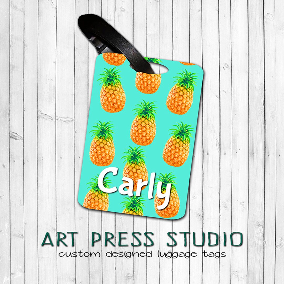 Pineapple Luggage Tags Personalized Pineapple Bag Tag Fun - Etsy