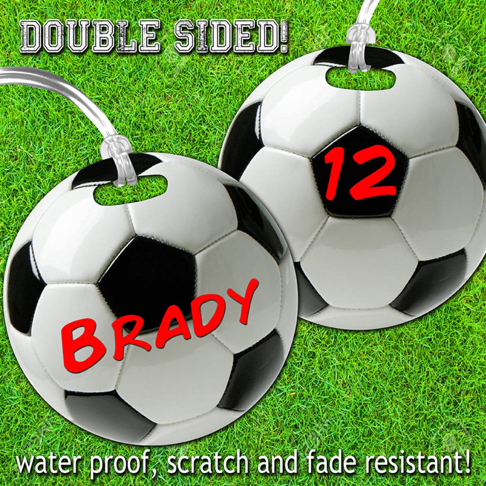 Soccer Bag Tag Sports Bag Tag Personalized Soccer Ball Tag Etsy