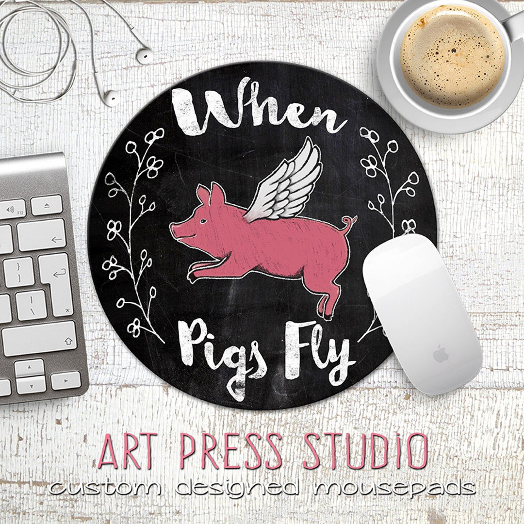 Pig Mouse Pad, Funny Office Supplies, Personalized Mousepad, Farmhouse  Decor