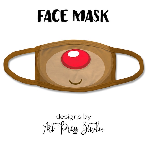 Face Mask Reindeer Face Mask Soft Fabric Washable And Etsy