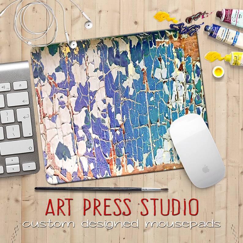 Crackled Wood Mouse Pad Peeling Paint Mousepad Rustic Etsy