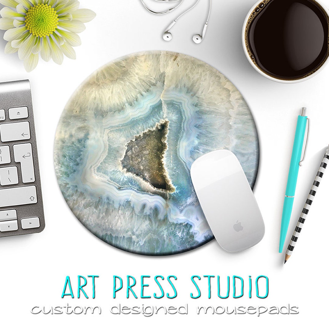 Blue Geode Mousepad, Turquoise Agate Gemstone Mouse Pad, Geode Mousepad ...