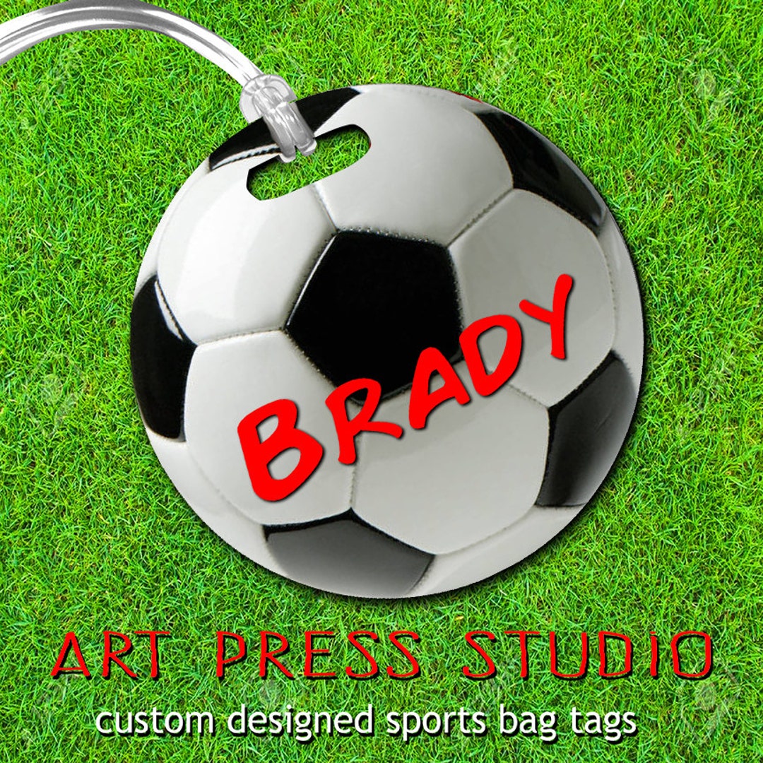 Soccer Bag Tag Sports Bag Tag Personalized Soccer Ball Tag Etsy