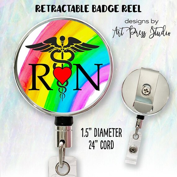 Retractable Badge ID Reel, Nurse Rainbow Badge Id Reel, RN Badge, Nurse  Metal Badge Reel, Caretaker Badge Reel, Healthworker Badge Clip -   Australia
