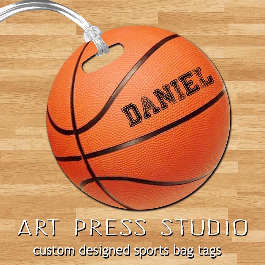 Basketball Bag Tag Sports Bag Tag Personalized Basketball Etsy