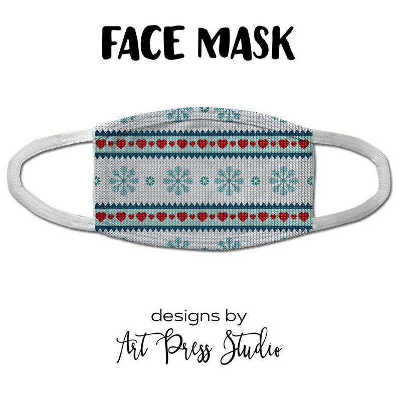 Face Mask Christmas Sweater Mask Soft Fabric Washable And | Etsy