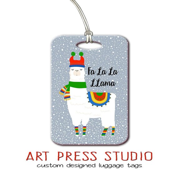 Llama Luggage Tag Fa La La Llama Bag Tag Funny Luggage Tag