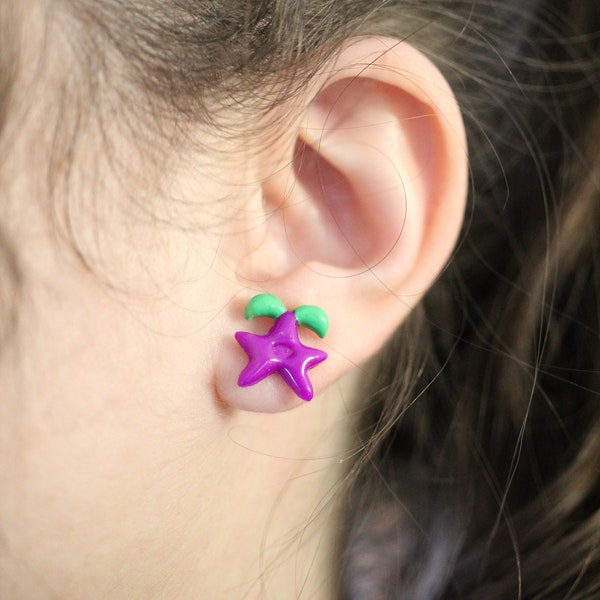 Stardew valley stardrop earrings (handmade) - Boucles d'oreilles stardrop Stardew valley (Fait à la main)