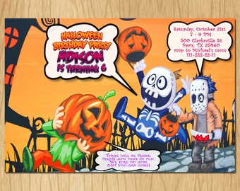 halloween invitation etsy
