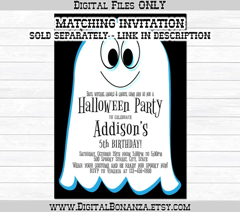 Halloween Party Water Bottle Labels, Ghost Bottle Wrapper, Instant Download PDF Digital File Only image 4