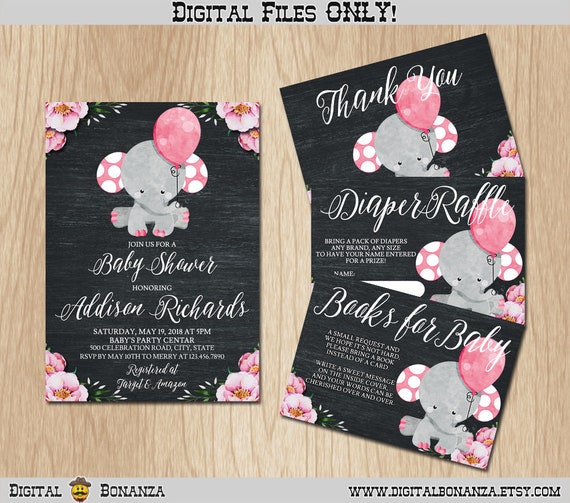 Pink Elephant Baby Shower Decor Girls Pink Safari Baby Shower Invitations Girls Pink Elephant Baby Shower Supplies Girls Pink Safari Elephant Baby Shower Invitations Stationery Party Supplies Handmade Products Rayvoltbike Com