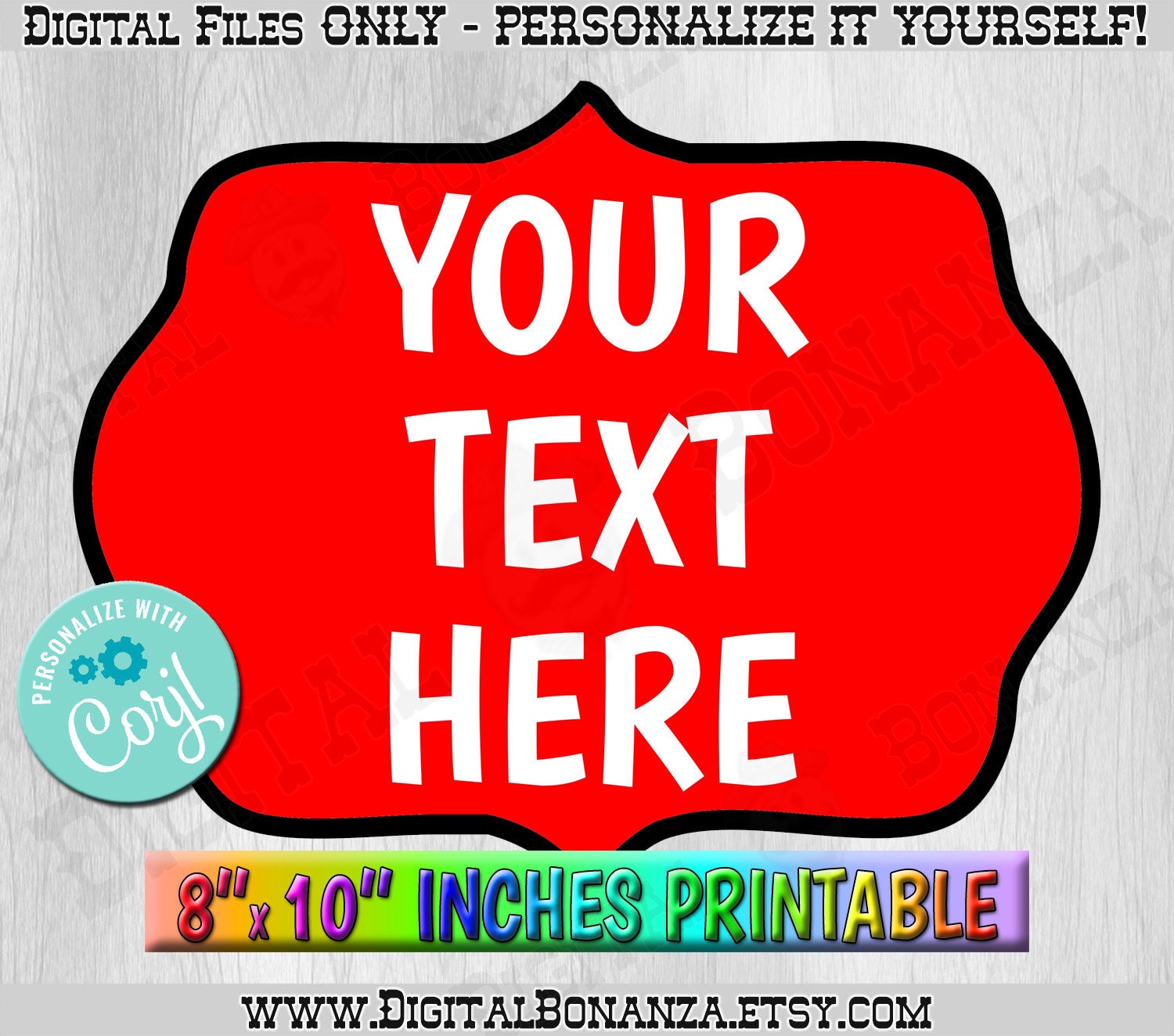 Editable Photo Booth Props Add Your Text. Any Color Text and | Etsy