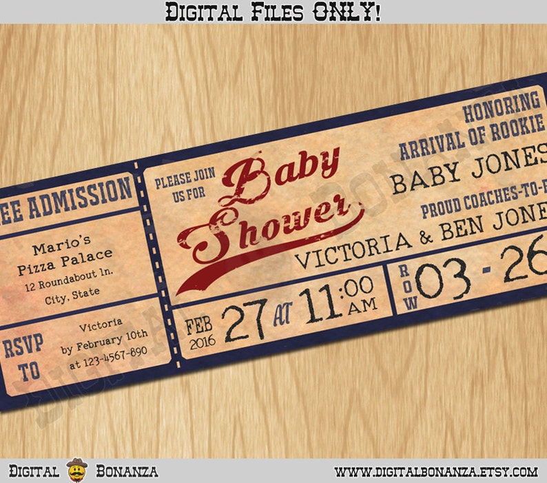 Vintage Baseball Baby Shower Invitations Personalized / Etsy