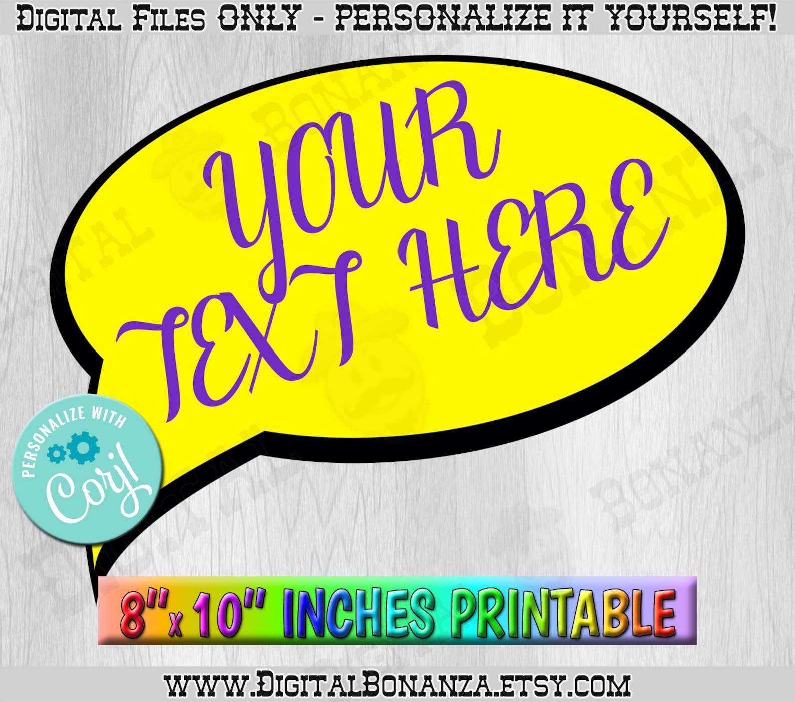 Editable Photo Booth Props Add Your Text. Any Color Text and | Etsy