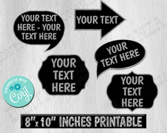 Editable Photo Booth Props, Custom Speech Bubbles (Digital Download)