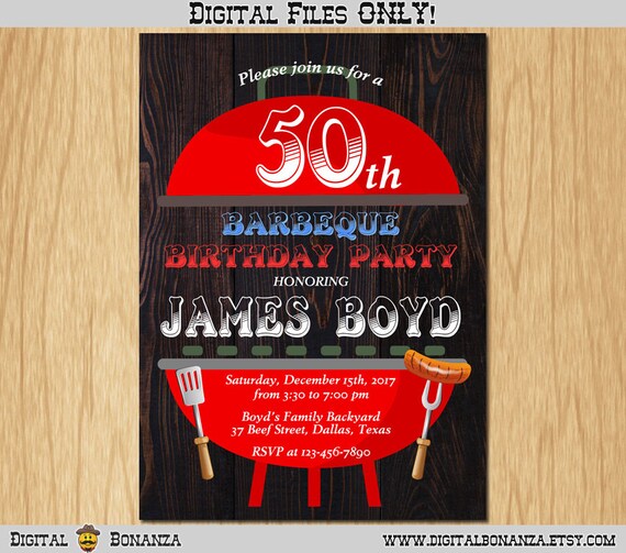 Paper & Party Supplies Birthday Cards BBQ Birthday Invitation 1st 2nd