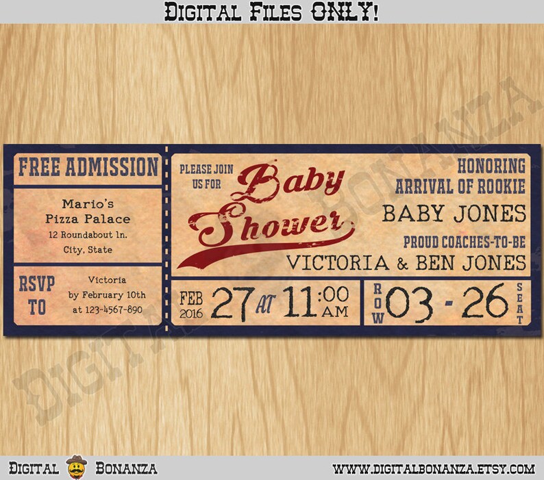 Vintage Baseball Baby Shower Invitations Personalized / Etsy