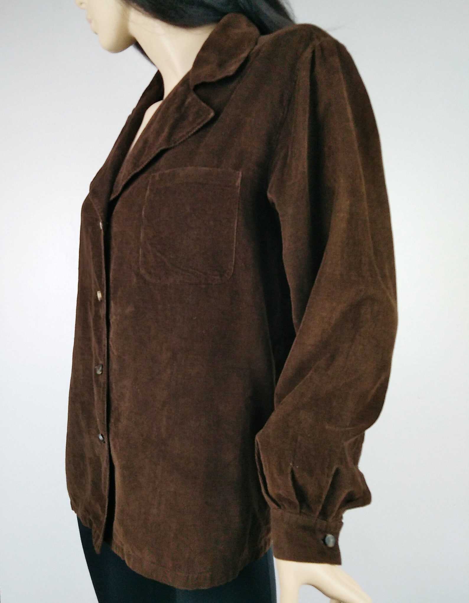 Prada Cord Corduroy Shirt Womens Vintage Italy Made Brown Long | Etsy