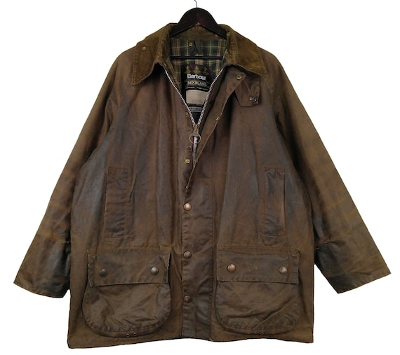 Barbour Moorland A50 Wax Jacket Brown Vintage 90s C44/112cm Chest