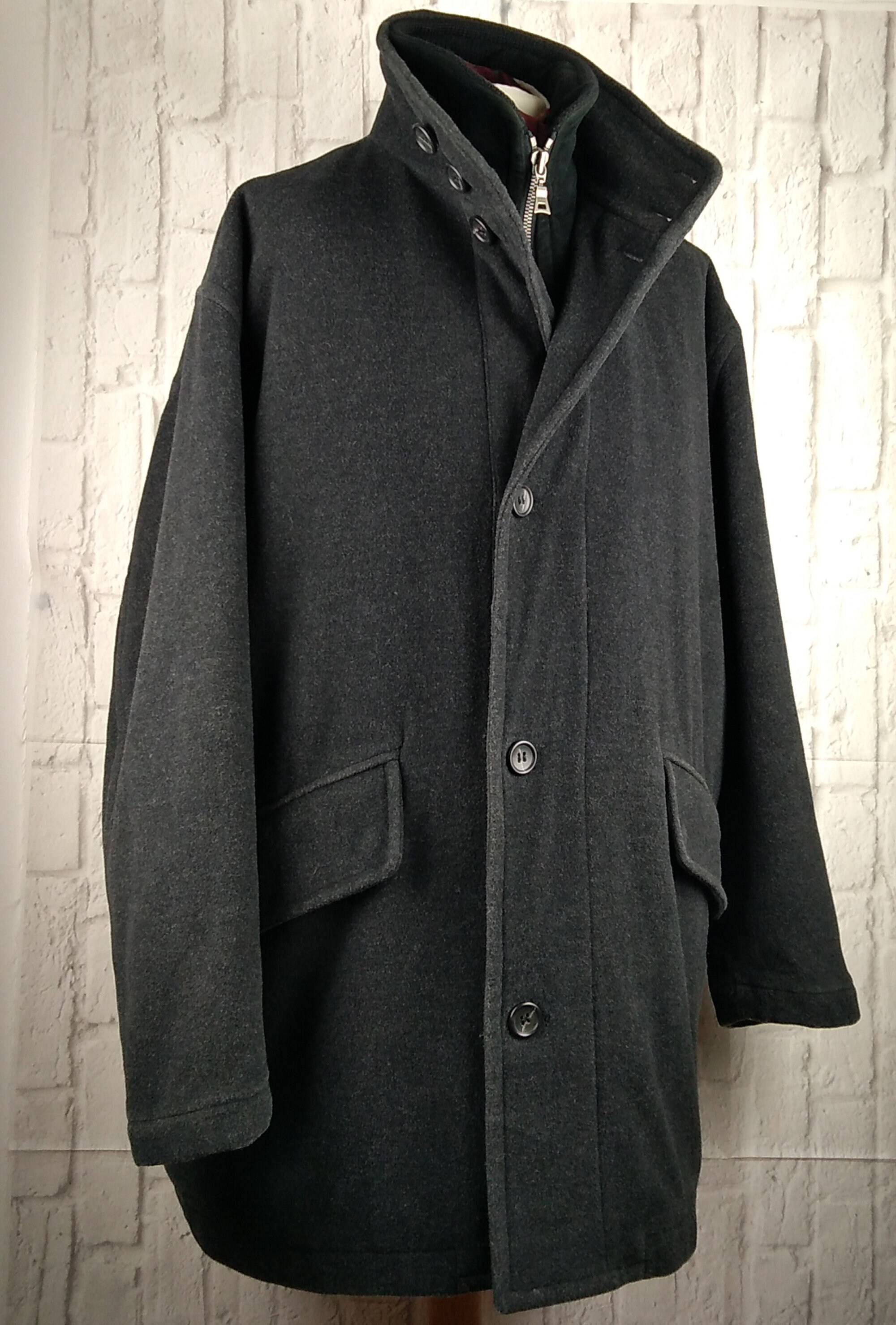 Image of Hugo Boss Punga Coat Jacket Mens Wool Blend Grey Size 54 Chest 54"