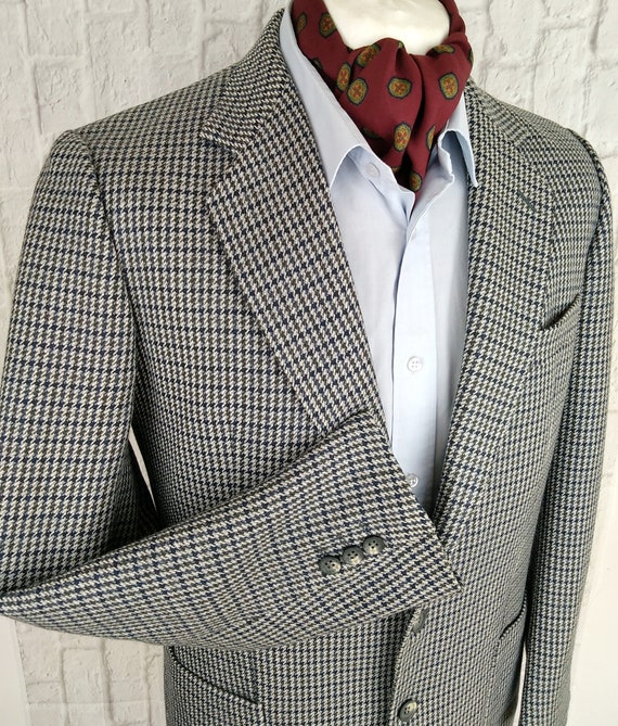 Burberry Tweed Jacket Blazer Dogtooth Check Vintag