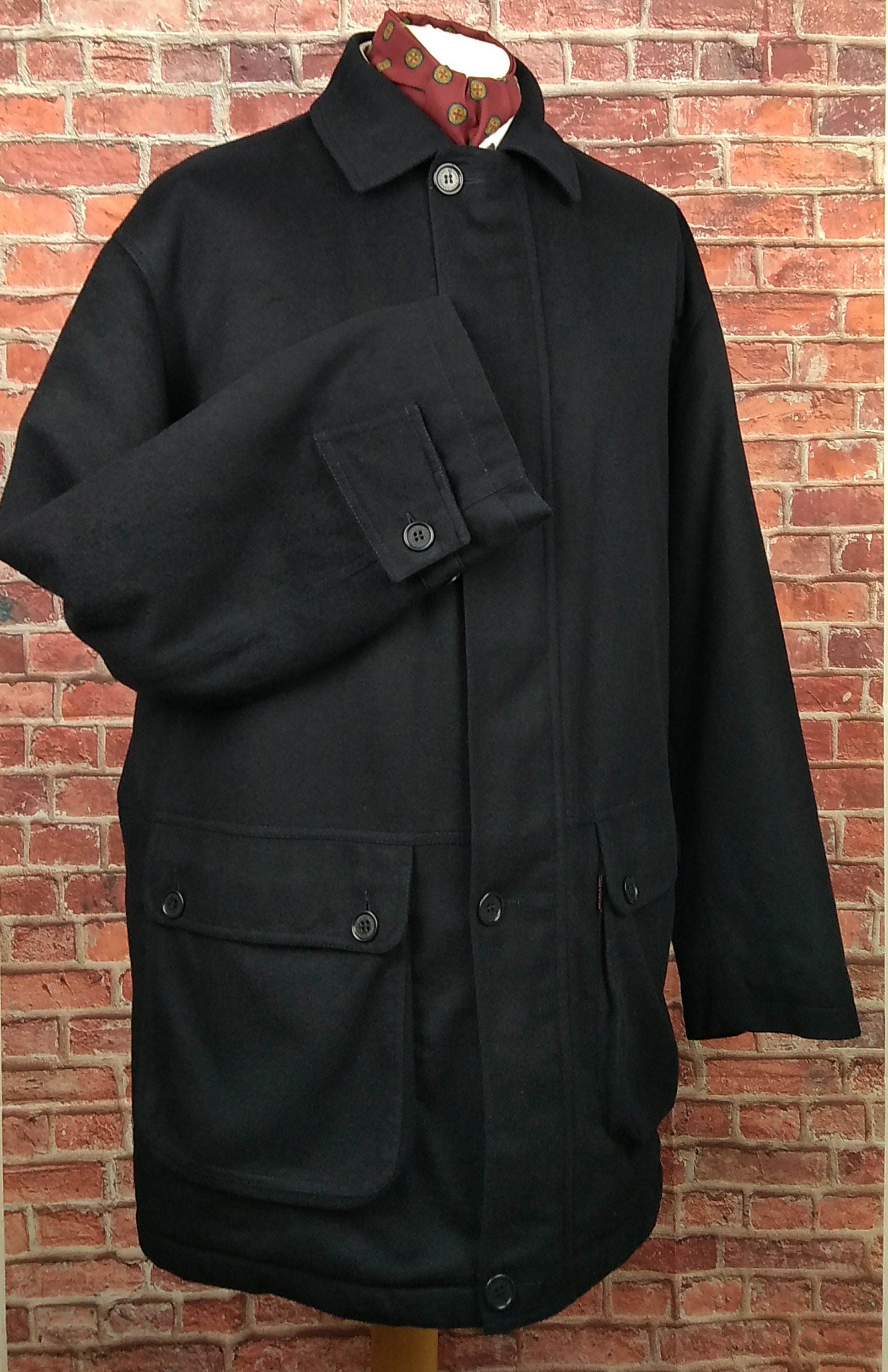 Image of Paul & Shark Coat Jacket Wool Alpaca Original Tiroler Loden Italy Made Dark Blue Almost Black Size Xl Excellent