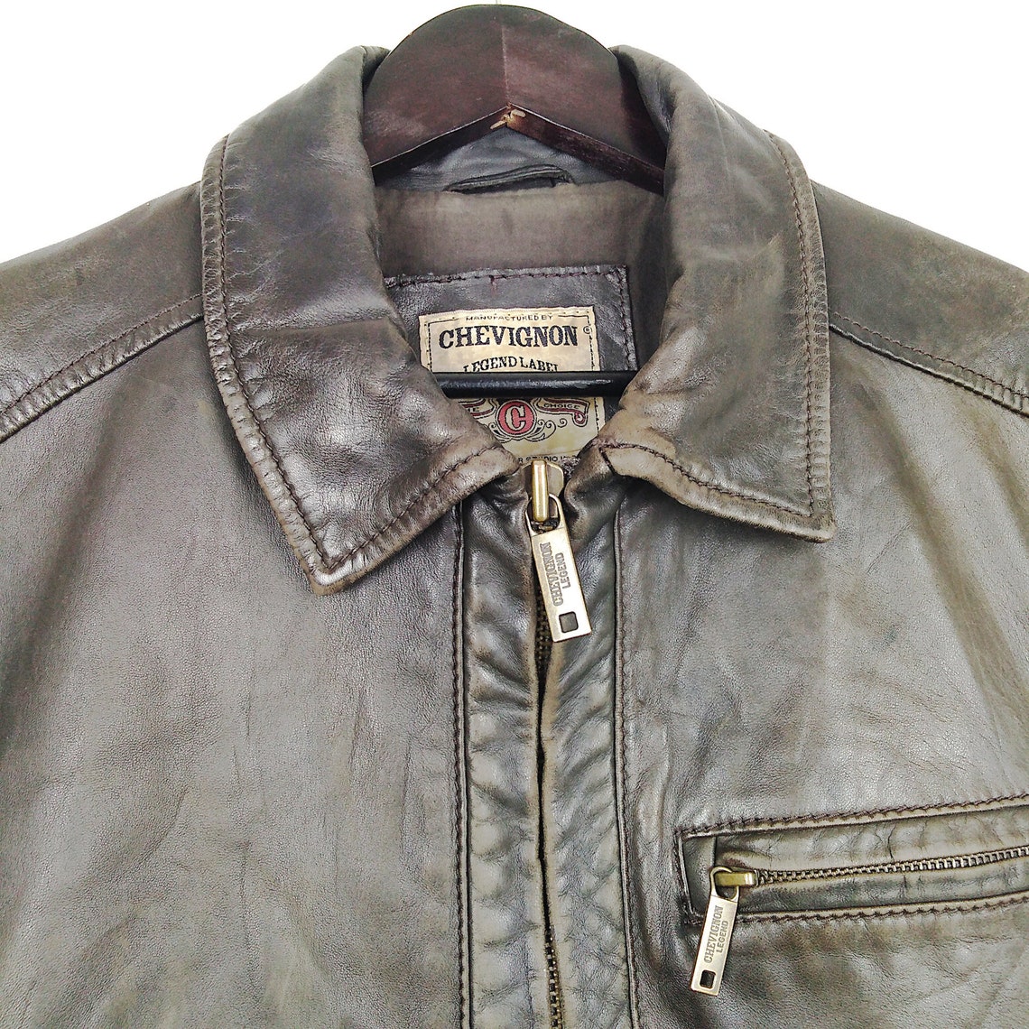 Chevignon Soft Brown Leather Jacket Legend Label Size M - Etsy Ireland
