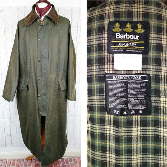 Barbour Burghley Wax Coat A160 Green Vintage - Size C46 Barbour Burghley Wax Coat A160 Green Vintage - Size C46