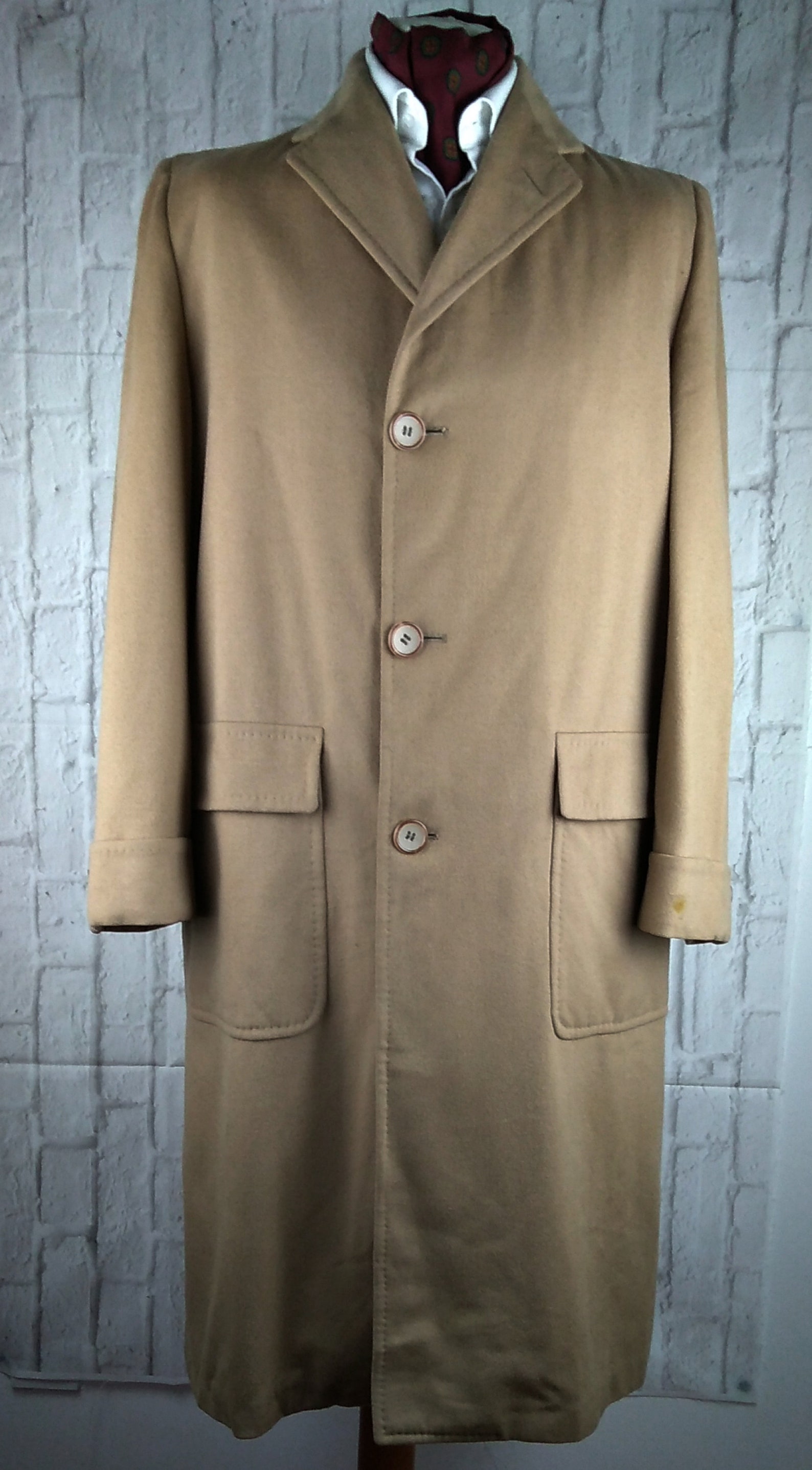 Savile Row Coat Overcoat Lambswool Cashmere Blend Mens Vintage Etsy