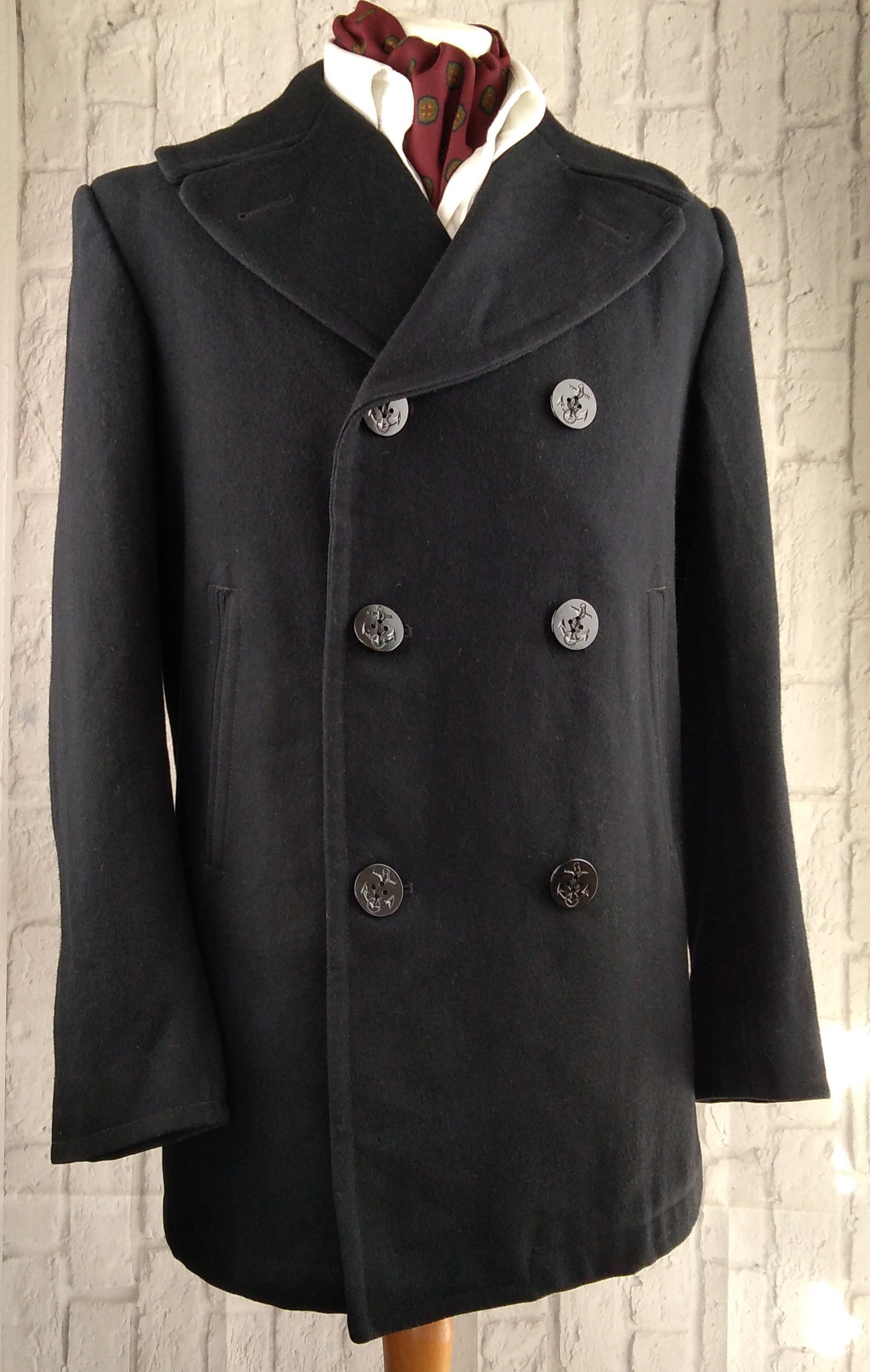 Pea Coat Mans Enlisted Overcoat 100% Wool DSCP Sterlingwear | Etsy