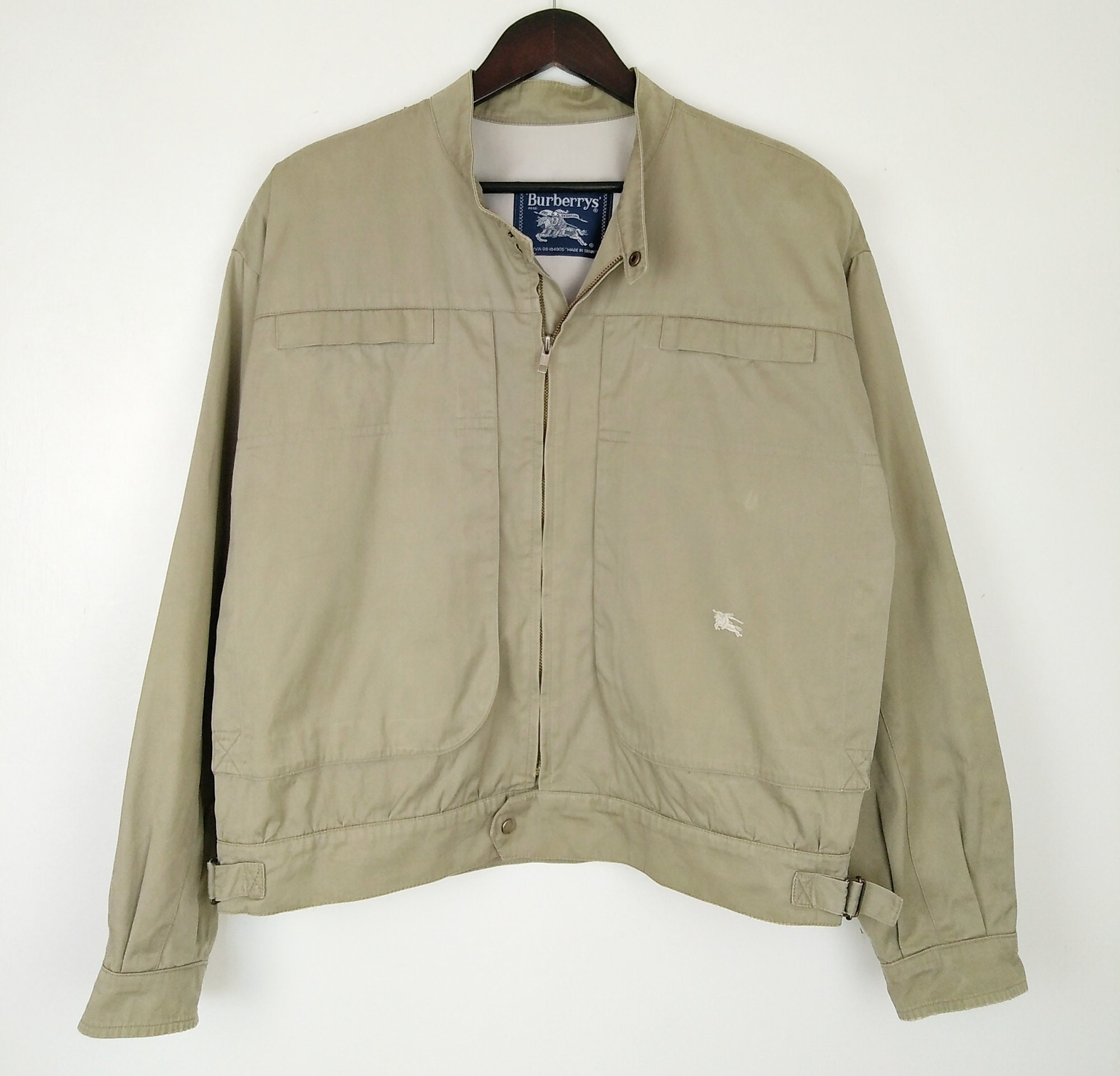 Image of Burberrys Casual Jacket Beige Cotton Spain Made Mens Size Large