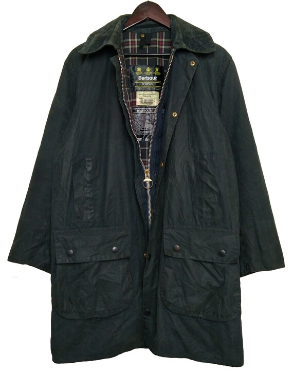 Barbour Border Wax Jacket 1998 Blue Vintage 90s C38 /… Gem