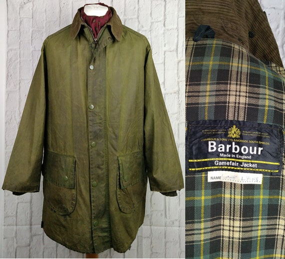 Barbour Gamefair Wax Jacket Green Chest 