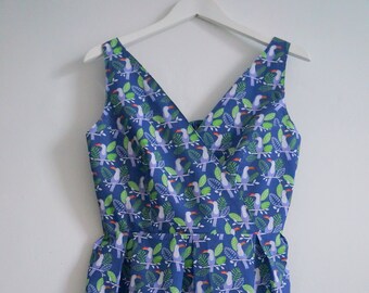 Bird print summer dress