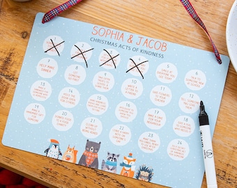 Personalised Kids Children 'Random Acts of Kindness' Reusable Christmas Advent Calendar