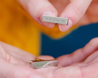 Morse Code Personalised Initial Bar Men's Engraved Silver Cufflinks