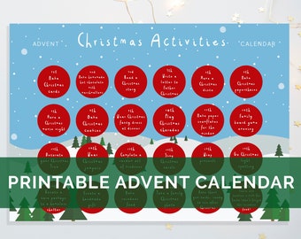 Digital Download Children's "Christmas Activities" Printable Advent Calendar