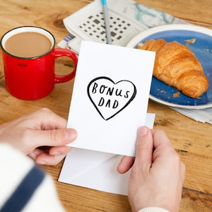 Carte de vœux de papa étape de fête des pères 'Bonus Dad'