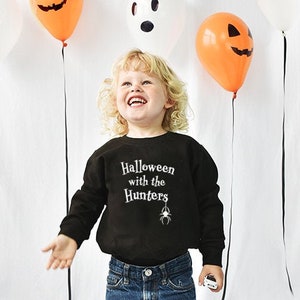 Halloween Children&#39;s Kids Jumper Sweatshirt Personalised Halloween With The…