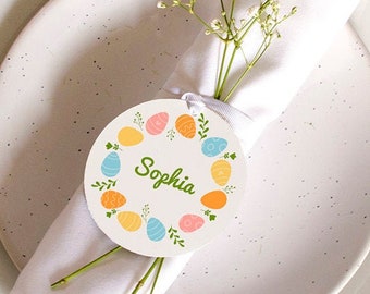 Personalised Easter Egg Wreath Place Setting