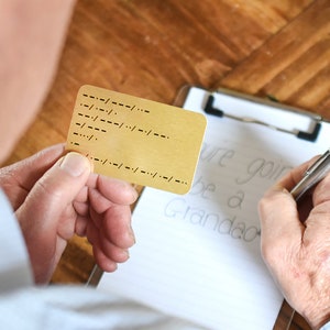 Pregnancy Announcement 'You're Going To Be A Grandad' Morse Code Wallet Keepsake