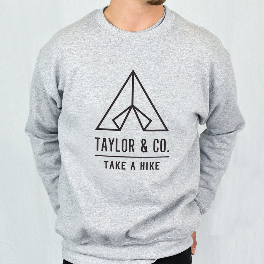 Image of Personalised Surname "Take A Hike' Adventure Men’S Sweatshirt Jumper