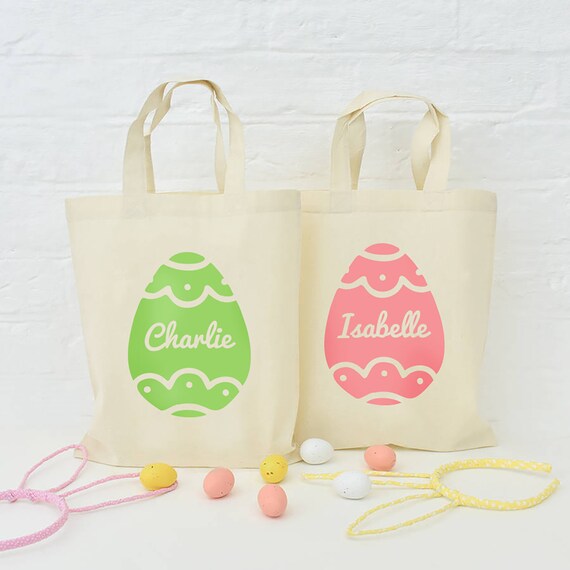Personalised easter egg hunt bags clearance