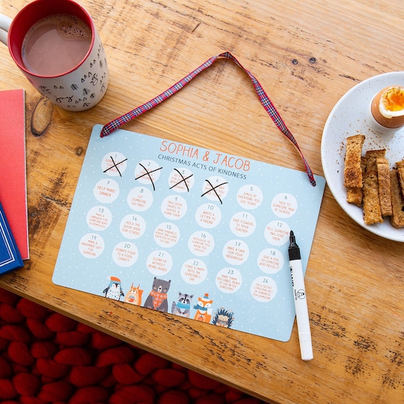 Personalised Kids Children 'random Acts of Kindness' Reusable Christmas Advent  Calendar - Etsy