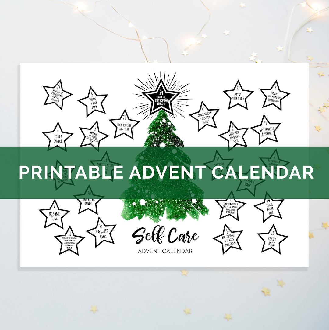 Digital Download christmas Self Care Printable Advent Calendar - Etsy