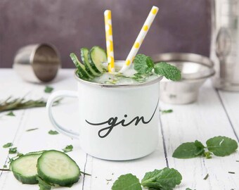Personalised Gin Enamel Mug