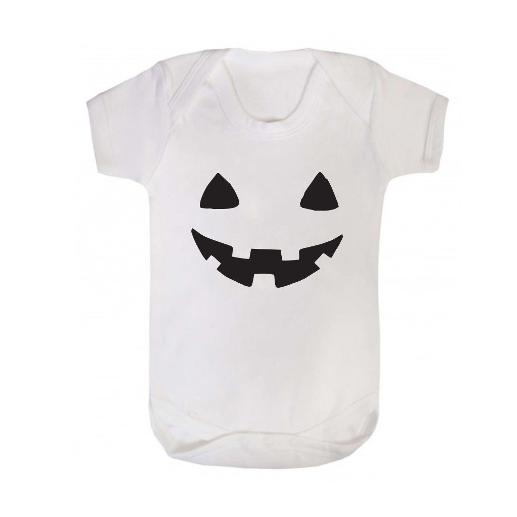 Halloween Baby Grow Pumpkin Face Etsy