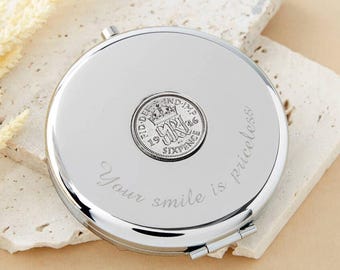 80th Birthday 1946 Sixpence Coin Compact Mirror