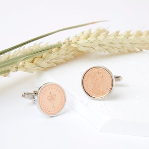 50th Birthday 1973 Half Penny Coin Cufflinks